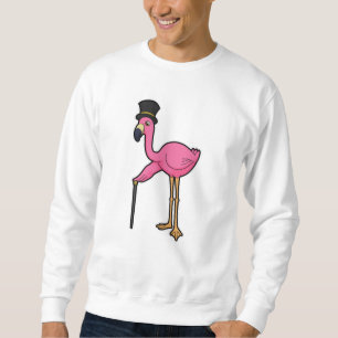 Flamingo als gom met Pet en stok Trui