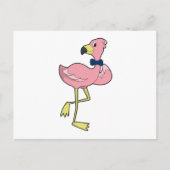 Flamingo als heer met das briefkaart (Voorkant)