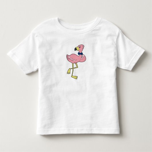 Flamingo als heer met das kinder shirts (Voorkant)