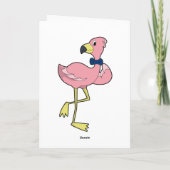 Flamingo als heer met stropdas kaart (Achterkant)