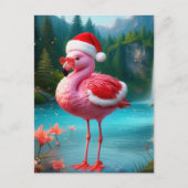 Flamingo als Kerstman-47475 Briefkaart (Voorkant)