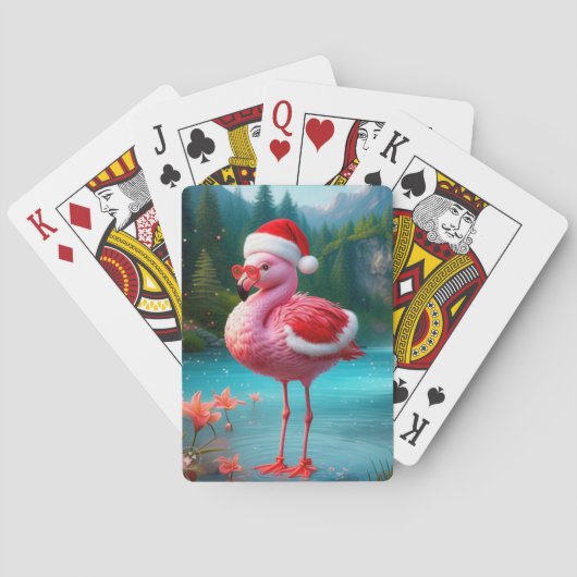 Flamingo als Kerstman-47475 Pokerkaarten (Achterkant)