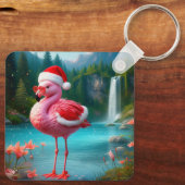 Flamingo als Kerstman-47475 Sleutelhanger (Achterkant)