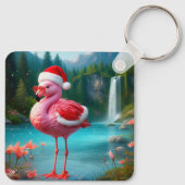 Flamingo als Kerstman-47475 Sleutelhanger (Achterkant)