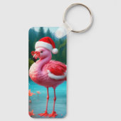 Flamingo als Kerstman-47475 Sleutelhanger (Achterkant)