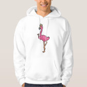 Flamingo als koning met kroon en personeel hoodie (Voorkant)