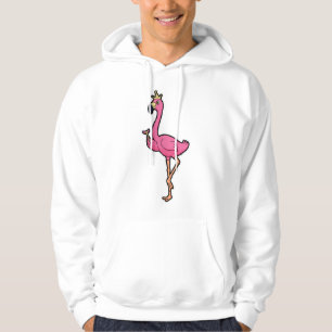 Flamingo als koning met kroon en personeel hoodie