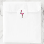 Flamingo als koning met kroon en personeel ronde sticker (Tas)