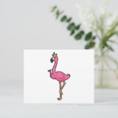 Flamingo als Koning met Kroon & Staf Briefkaart (Staand voorkant)
