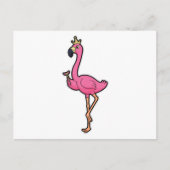 Flamingo als Koning met Kroon & Staf Briefkaart (Voorkant)