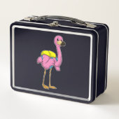 Flamingo als leerlingen met schooltas (Voorkant)