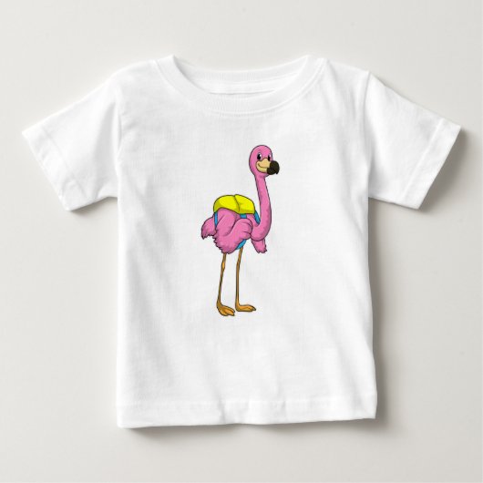 Flamingo als leerlingen met schooltas (Voorkant)