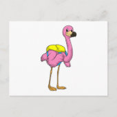 Flamingo als leerlingen met schooltas briefkaart (Voorkant)