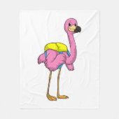 Flamingo als leerlingen met schooltas fleece deken (Voorkant)