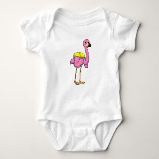 Flamingo als leerlingen met schooltas romper (Voorkant)