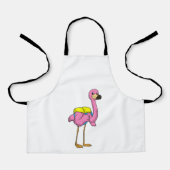 Flamingo als leerlingen met schooltas schort (Voorkant)