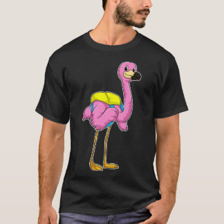 Flamingo als leerlingen met schooltas t-shirt