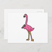 Flamingo als Mechanisch met moersleutel Briefkaart (Voorkant / Achterkant)