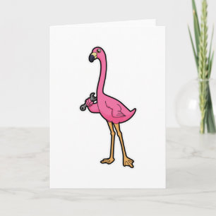 Flamingo als Mechanisch met moersleutel Kaart