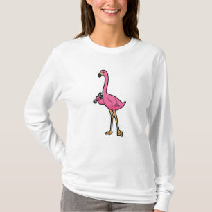 Flamingo als Mechanisch met moersleutel T-shirt