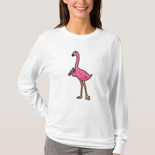 Flamingo als Mechanisch met moersleutel T-shirt (Voorkant)