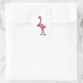 Flamingo als Mechanisch met moersleutel Vierkante Sticker (Tas)