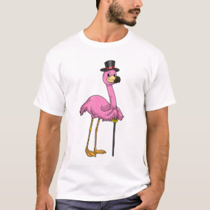 Flamingo als Pensioner met een wandelstok T-shirt