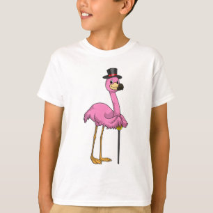 Flamingo als Pensioner met een wandelstok T-shirt