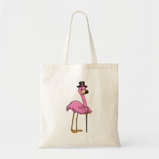 Flamingo als Pensioner met een wandelstok Tote Bag (Voorkant)