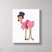 Flamingo als Pensioner met Pet Canvas Afdruk (Voorkant)