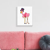 Flamingo als Pensioner met Pet Canvas Afdruk (Insitu (Woonkamer))