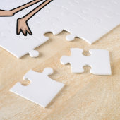 Flamingo als Pensioner met Pet Legpuzzel (Zijkant)