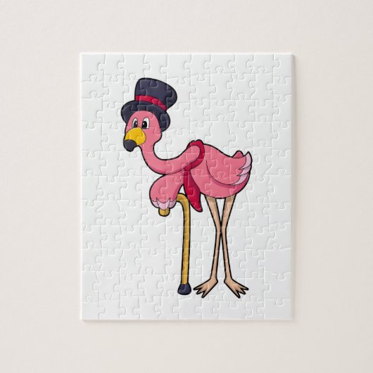 Flamingo als Pensioner met Pet Legpuzzel (Verticaal)