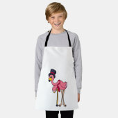 Flamingo als Pensioner met Pet Schort (Gedragen)