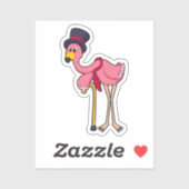 Flamingo als Pensioner met Pet Sticker (Vel)