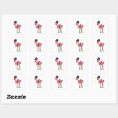 Flamingo als Pensioner met Pet Vierkante Sticker (Vel)