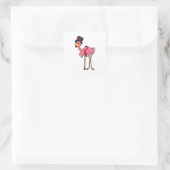 Flamingo als Pensioner met Pet Vierkante Sticker (Tas)