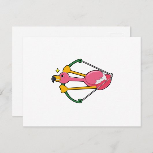 Flamingo als Pijl met Boog Briefkaart (Voorkant / Achterkant)