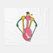 Flamingo als Pijl met Bow Fleece Deken (Voorkant (Horizontaal))