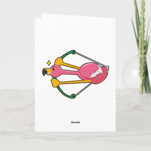 Flamingo als Pijl met Bow Kaart (Achterkant)