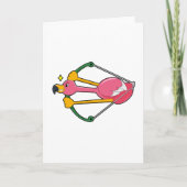 Flamingo als Pijl met Bow Kaart (Voorkant)