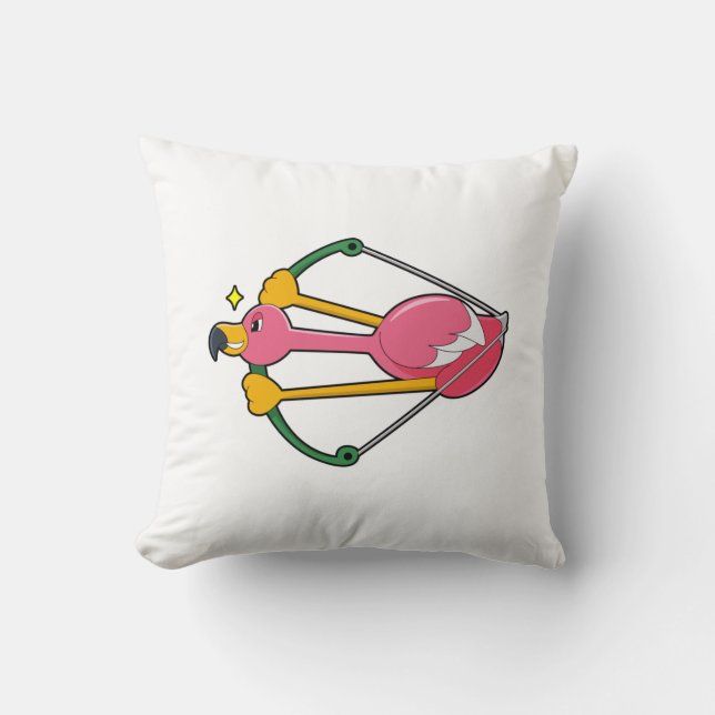 Flamingo als Pijl met Bow Kussen (Voorkant)