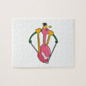 Flamingo als Pijl met Bow Legpuzzel (Horizontaal)