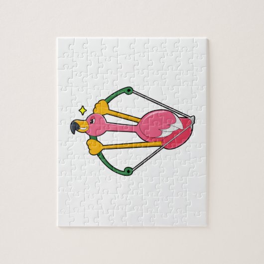 Flamingo als Pijl met Bow Legpuzzel (Verticaal)