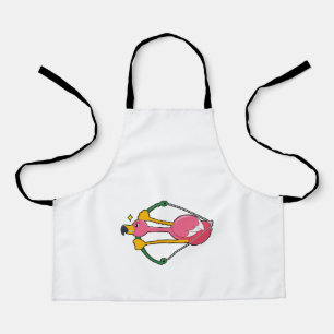 Flamingo als Pijl met Bow Schort