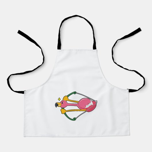 Flamingo als Pijl met Bow Schort (Voorkant)