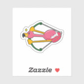Flamingo als Pijl met Bow Sticker (Vel)