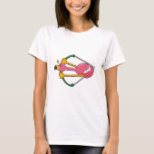 Flamingo als Pijl met Bow T-shirt (Voorkant)