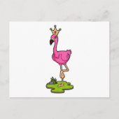 Flamingo als prinses met Kroon Briefkaart (Voorkant)