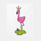 Flamingo als prinses met Kroon Fleece Deken (Voorkant)